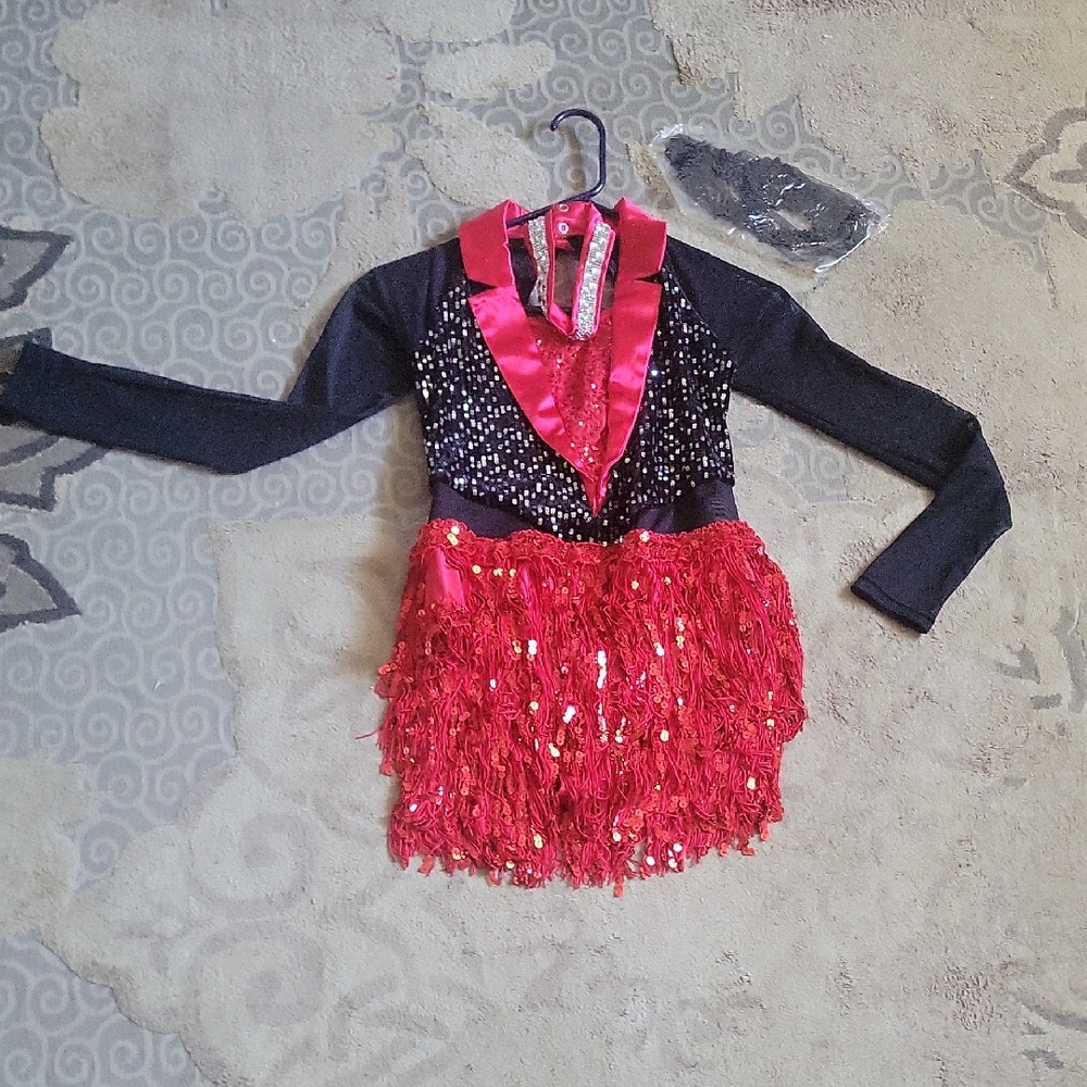 Sparkling Red and Black Kids Costume/Dance Costume
